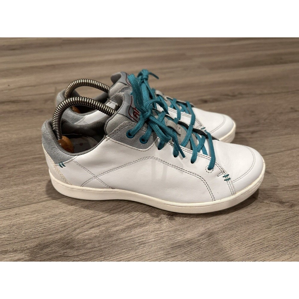 Ahnu Noe Powder White Leather Comfort Sneakers Women’s Size 8 Pre-owned